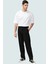 Erkek Baggy Fit Boru Paça Pantolon Düz Desen Günlük Kombinler Hafta Sonu Dayanıklı Malzeme 3