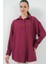 Çizgili Uzun Gömlek Tunik 5963 - Bordo 4
