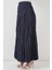 Uzun Kırışık Etek 8042 - Lacivert 2