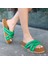 Bernishoes Tenda Yeşil Cilt Terlik 4