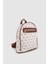 Synor Fermuarlı Dış Bölmeli Monogram Mini Sırt Çantası Beyaz 2