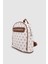 Synor Fermuarlı Dış Bölmeli Monogram Mini Sırt Çantası Beyaz 3