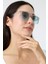 Kadın Aksesuarlı Kare Şeffaf UV400 Güneş Gözlüğü 23043 C1 4