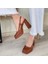 Bernishoes Mety Taba Cilt Topuklu Ayakkabı 4