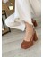 Bernishoes Mety Taba Cilt Topuklu Ayakkabı 3