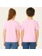 Unisex Basic Pamuklu Oversize Toz Pembe Çocuk Tişört 2