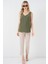 V Yaka Sıfır Kol Bluz 950 - Haki 3