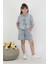 Kız Taş Detaylı Şortlu Denim Takım 1