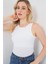 Kadın Halter Yaka Çıtçıtlı Body 972 - Beyaz 1