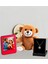 Kişiye Özel 25CM Peluş Ayıcık ve Fotoğraflı Kırmızı Çerçeve ve Kartanesi Kolye 1