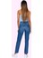 Kadın Yüksek Bel Geniş Paça Mom Jean Denim Pantolon Günlük Stil Yaz Aylarının Vazgeçilmezi 3
