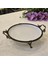 Metal Çerçeveli Yuvarlak Porselen Servis Tabağı 30 cm Antik 1