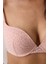 Açık Gül Kurusu Lol Up Lace Çiçekli Balenli Push Up Sütyen 2