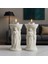 🗿 Antik Yunan Stili Ikili Dekoratif Sütun Biblo Seti – Taş Tozu Heykel – Şık Ev Dekoru 3