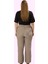 Kadın Dokulu Büyük Beden Pantolon Yüksek Bel Rahatlık Günlük Kullanım Yaz Aylarının Vazgeçilmezi 2