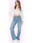 Kadın Pamuklu Denim Regular Geniş Paça Kot Pantolon Düşük Bel Günlük Kullanım Modern Tasarım 1