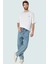 Erkek Pamuklu Denim Pantolon Yüksek Bel Geniş Paça Günlük Stil Hafta Sonu Kaliteli Malzeme 3
