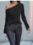 Kadın Uzun Kollu Tek Omuzu Açık Dantelli Burgu Bluz 1