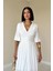 Ekru Önü Düğmeli Elbise 2