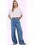 Kadın Denim Yüksek Bel Wide Leg Pantolon Liyosel Rahat Günlük Hafta Sonu Dayanıklı Malzeme 1
