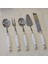Porselen 5 Parça Servis Kaşık Seti Gümüş 1