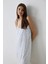 Optik Beyaz Lilah Çiçekli V Yaka Ayarlanabilir Askılı Gecelik 2