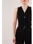 Önü Düğmeli Siyah Yelek 4