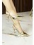 Sacha Altın Ayna Arkası Açık Bantlı Ince Topuklu Stiletto Ayakkabı 5
