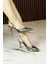 Sacha Platin Ayna Arkası Açık Bantlı Ince Topuklu Stiletto Ayakkabı 5