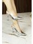 Sacha Gümüş Ayna Arkası Açık Bantlı Ince Topuklu Stiletto Ayakkabı 5