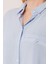 Cep Detay Çizgili Oversize Mavi Gömlek 3