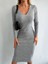 Kadın Uzun Kollu V Yaka Triko Elbise 4