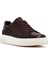 Erkek Kahverengi Bağcıklı Kalın Tabanlı Deri Sneaker 25WFD610918 6