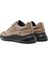 Erkek Vizon Bağcıklı Kalın Tabanlı Nubuk Deri Sneaker 25WFD6114V3 5