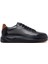 Erkek Siyah Bağcıklı Kalın Tabanlı Deri Sneaker 25WFD611618 1