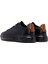 Erkek Siyah Bağcıklı Kalın Tabanlı Deri Sneaker 25WFD611618 5