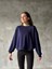 Osy Modal Yumuşak Dokulu Kumaş Bisiklet Yaka Oversize Sweatshirt - Lacivert 1