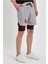 Unisex Baskılı Iç Cepli Sporcu Alt Taytlı Şort - Gri 2