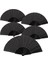 Siyah Kumaş Plastik El Yelpazesi, 5 Adet, El Tipi Katlanır 1