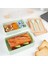 2 Katlı Kilitli Beslenme Kabı - Kendinden Çatal Kaşıklı Lunch Box Beslenme Kutusu Saklama Kabı Yeşil 1