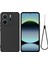 Xiaomi Redmi Note 14 4g Sıvı Silikon Kılıf Telefon Arka Kapağı El Kayışı Ile-Siyah (Yurt Dışından) 1