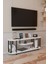Modern Tv Ünitesi Ahşap Raflı 2 Katlı Televizyon Sehpası Minimalist,dayanıklı, Fonksiyonel Tv Standı 3