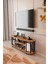 Modern Tv Ünitesi Ahşap Raflı 2 Katlı Televizyon Sehpası Minimalist,dayanıklı, Fonksiyonel Tv Standı 3
