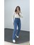 Açık Renk Extra Yüksek Bel Full Likralı Flare Jeans 2