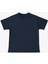 Unisex Basic Pamuklu Oversize Koyu Lacivert Çocuk Tişört 3
