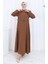 Düğmeli Yelek Elbise Ikili Takım 2119-03 Kahverengi 2