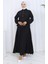 Taşlı Düğmeli Tunik Etek Ikili Takım 2115-05 Siyah 2