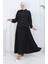Taşlı Düğmeli Tunik Etek Ikili Takım 2115-05 Siyah 3
