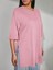 Kadın Standart Beden Duble Kol Yandan Yırtmaçlı Pembe T-Shirt 3