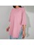 Kadın Standart Beden Duble Kol Yandan Yırtmaçlı Pembe T-Shirt 5